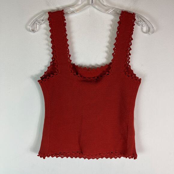 Rebecca Taylor NWT Sleeveless Knit Tank Top Red Size M - Picture 3 of 6